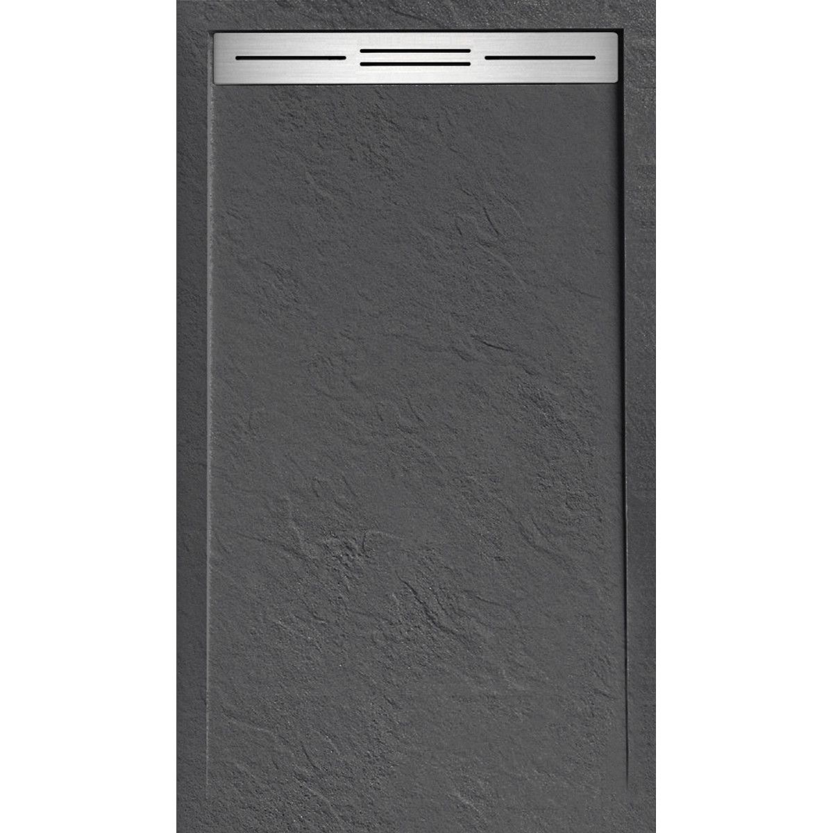 Cadita de dus, compozit mineral, dimensiuni 90-100x120-160 cm, inaltime 2.8 cm, decupabila, Antracit, Gonzalo
