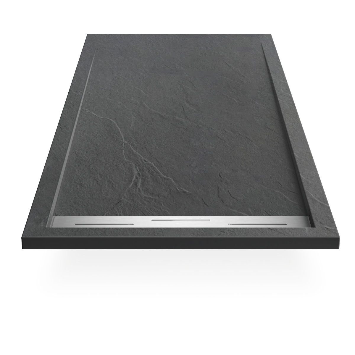 Cadita de dus, compozit mineral, dimensiuni 90-100x120-160 cm, inaltime 2.8 cm, decupabila, Antracit, Gonzalo