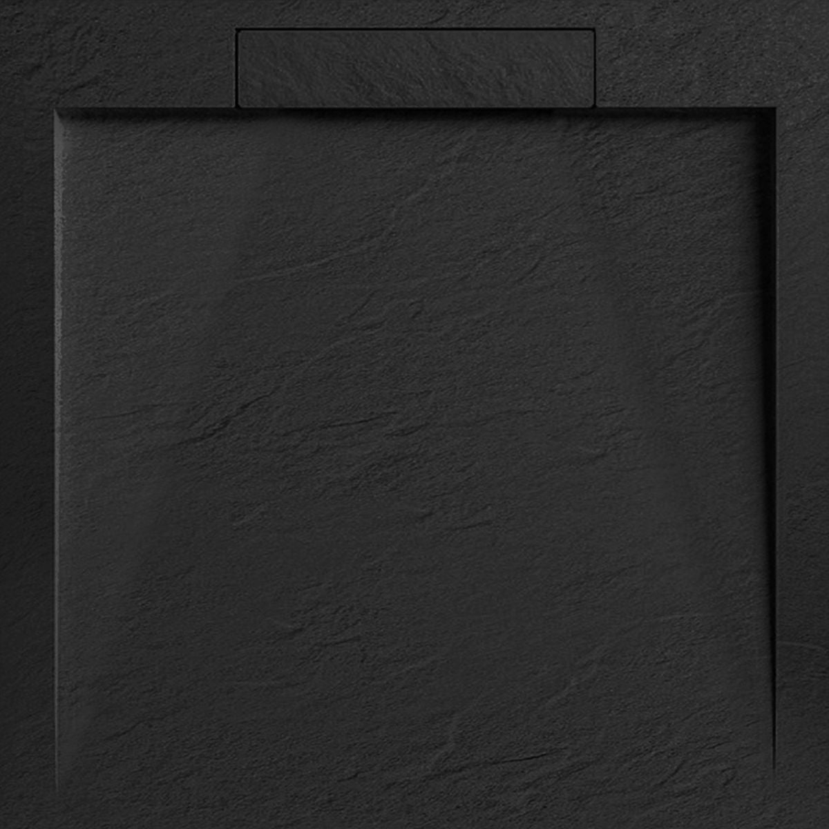 Cadita de dus, compozit mineral, dimensiuni 90-160x70-90 cm, inaltime 2.5 cm, scurgere ascunsa, decupabila, Negru, Antonio