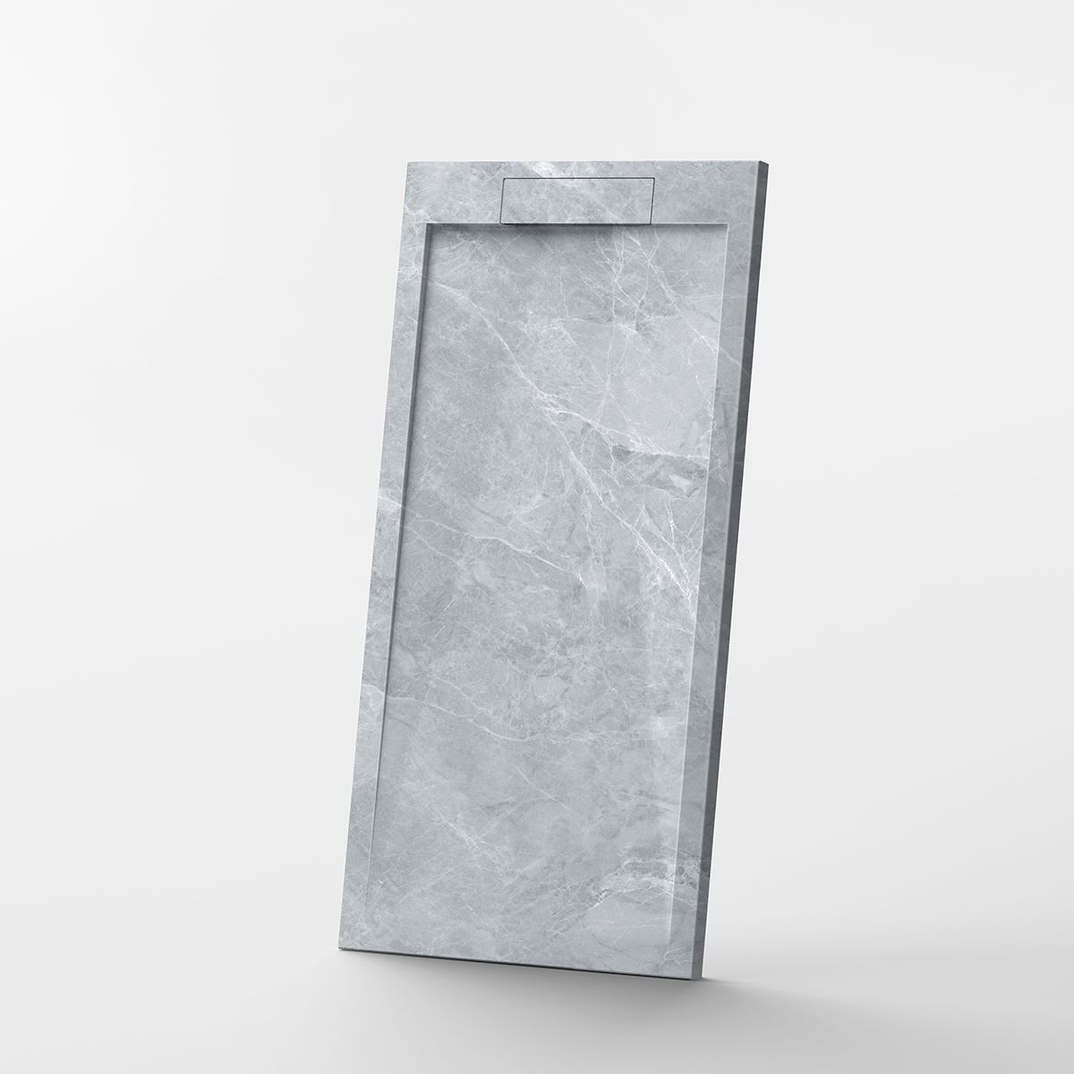 Cadita de dus, Gri Pietra, finisaj Marble Mat, compozit mineral, dimensiuni 100-160x70-90 cm, decupabila, Antonio