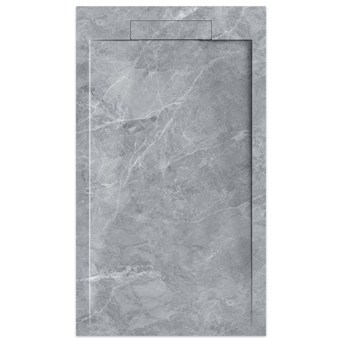 Cadita de dus, Gri Pietra, finisaj Marble Mat, compozit mineral, dimensiuni 100-160x70-90 cm, decupabila, Antonio