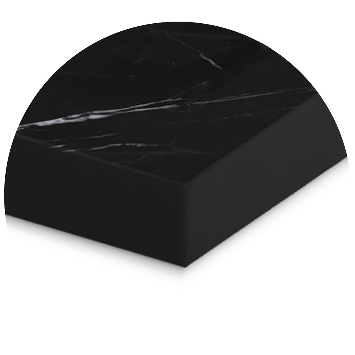 Cadita de dus, Negru Marquina, finisaj Marble Mat, compozit mineral, dimensiuni 100-160x70-90 cm, decupabila, Antonio