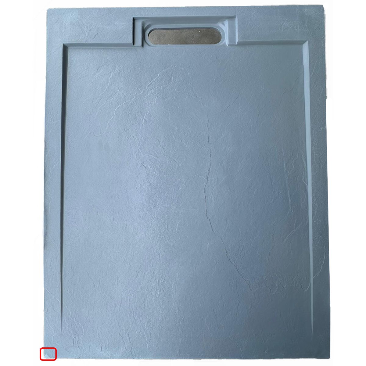 Cadita de dus, Resigilat, compozit, 100 x 80 cm, inaltime 2.5 cm, scurgere ascunsa, decupabila, Gri ciment, Antonio