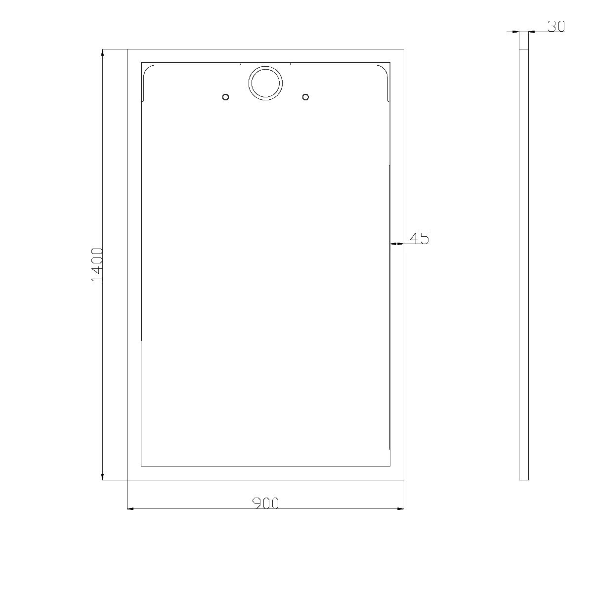 Cadita dus, compozit de marmura, scurgere ascunsa, inaltime 3 cm, Alb, dimensiune: 80-90x120-140-160 cm, GEO10