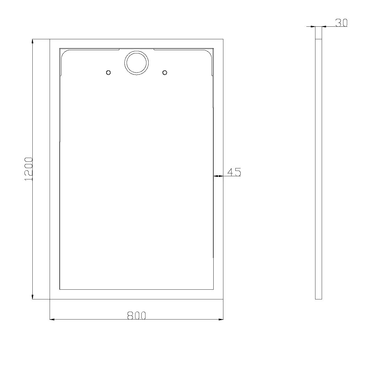 Cadita dus, compozit de marmura, scurgere ascunsa, inaltime 3 cm, Alb, dimensiune: 80-90x120-140-160 cm, GEO10