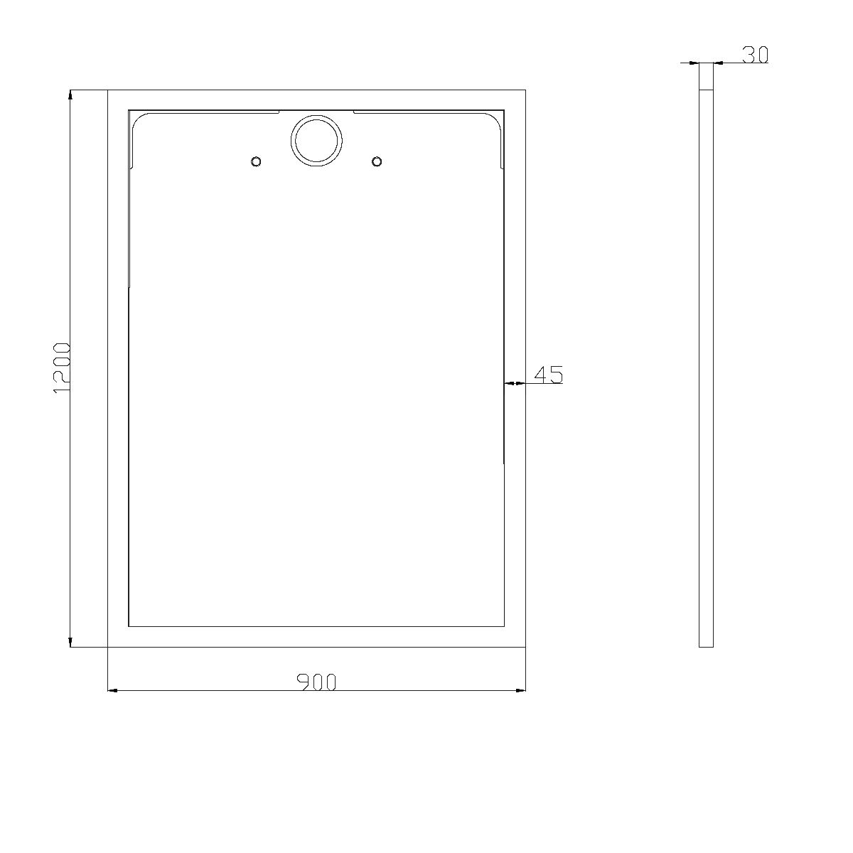 Cadita dus, compozit de marmura, scurgere ascunsa, inaltime 3 cm, Antracit Mat, dimensiune: 80-90x120 cm, GEO10