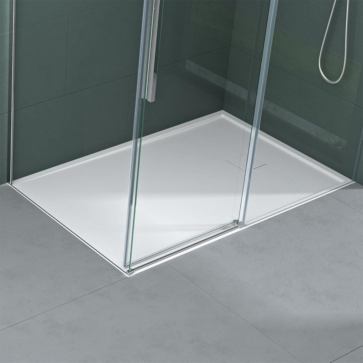 Cadita dus GEO8, compozit de marmura, rigola ascunsa, 5 cm inaltime, 80-90x120-140 cm