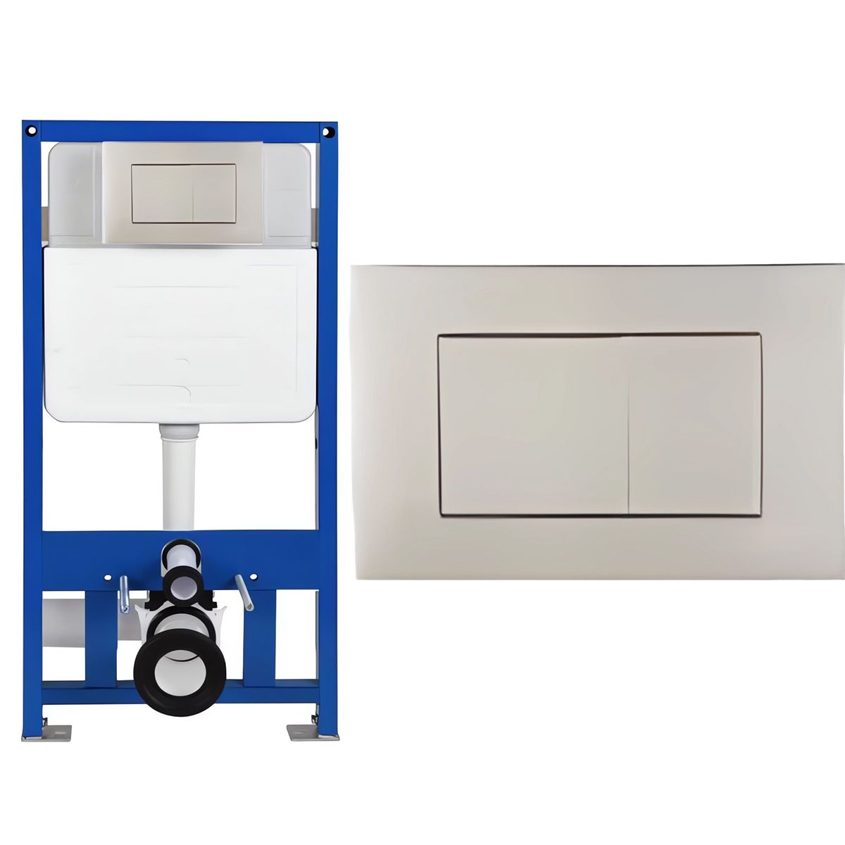 Cadru cu rezervor incastrat, latime de 50 cm, capacitate 3/8 litri, clapeta de actionare din aluminiu crom
