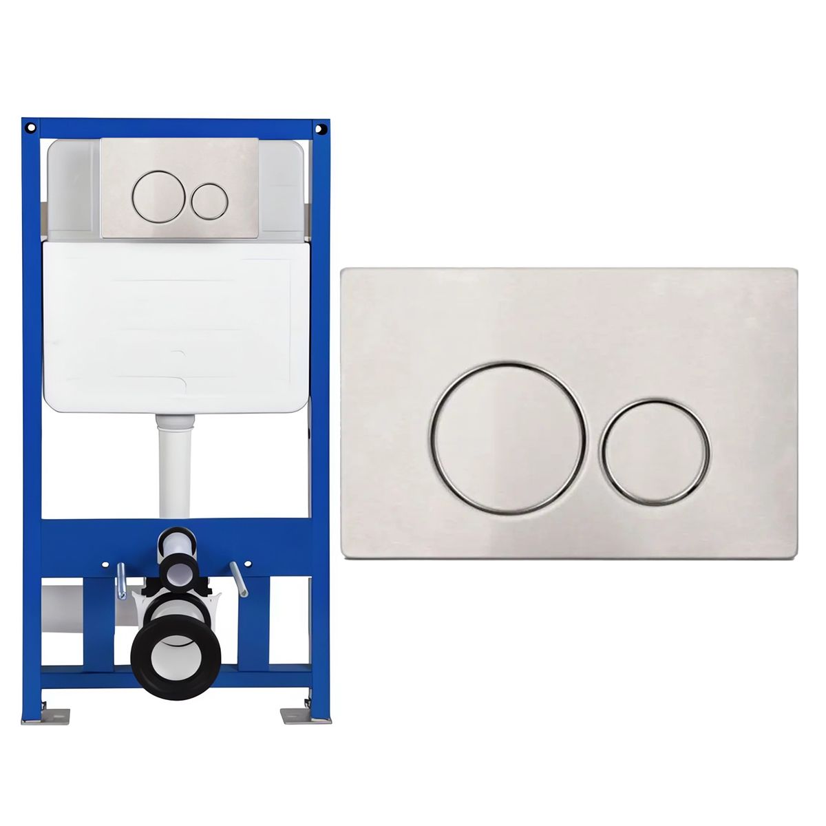 Cadru cu rezervor incastrat, latime de 50 cm, capacitate 3/8 litri, clapeta din aluminiu cu butoane rotunde crom