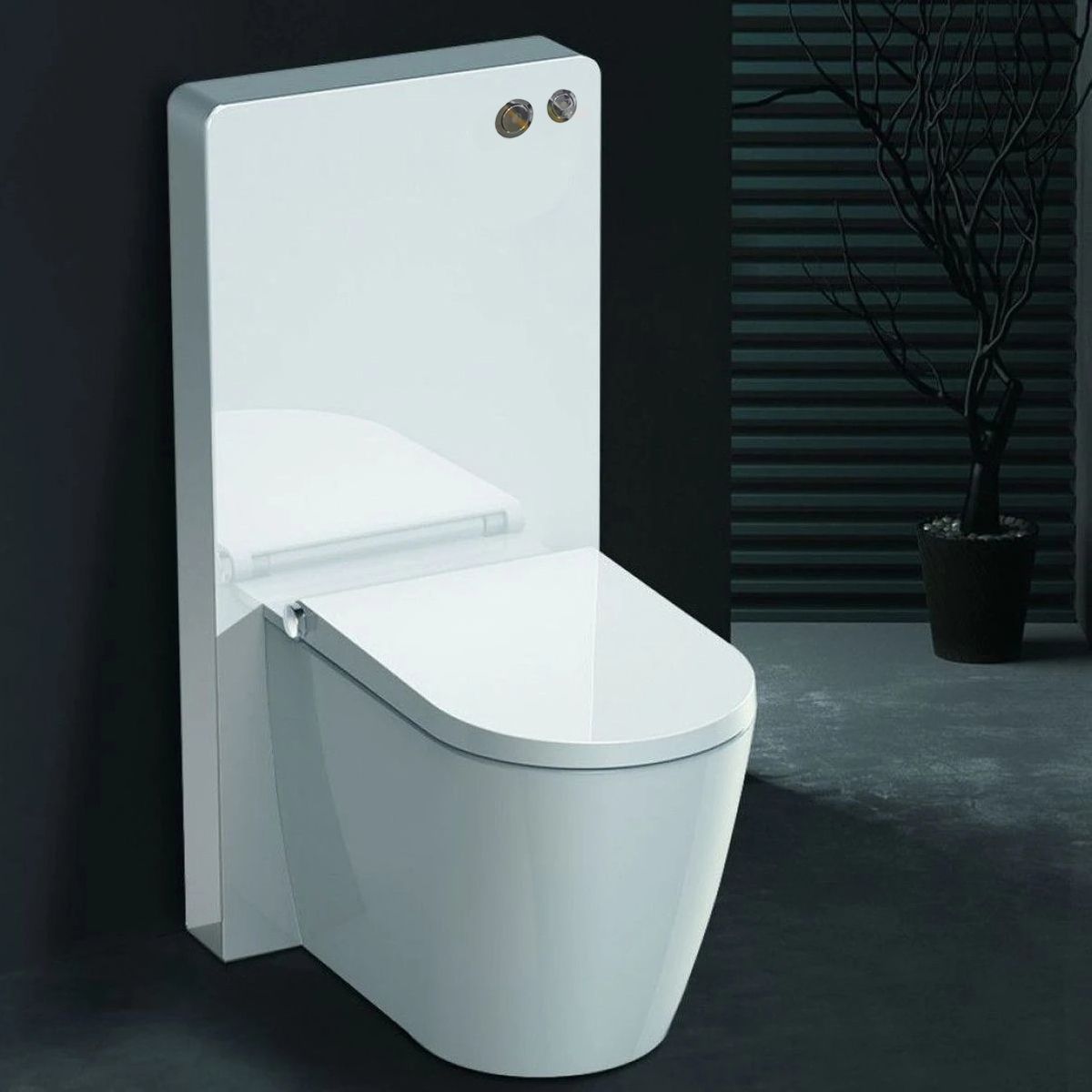 Cadru wc cu rezervor din sticla securizata alba, dimensiunea 50x103 cm , montaj pe podea, Ego-Lilium