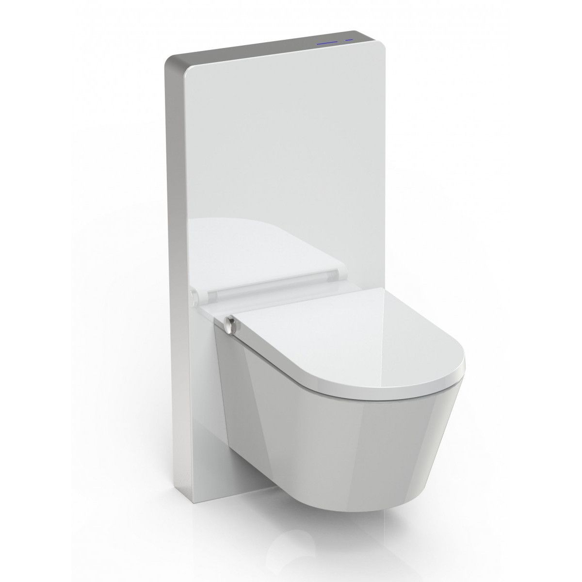 Cadru wc cu rezervor din sticla securizata alba, Senzor spalare, dimensiune 100x48 cm, montaj podea,Ego-Senna