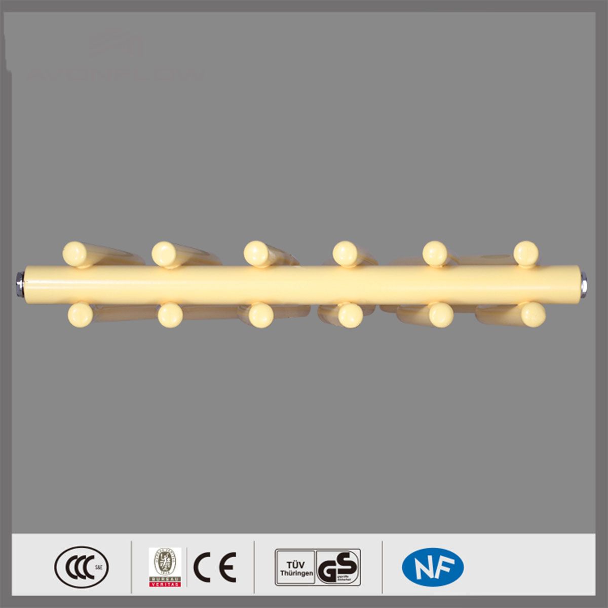 Calorifer Decorativ Crem, 120x50 cm, 506 W, 12 elementi, otel, baie sau camera, Emre