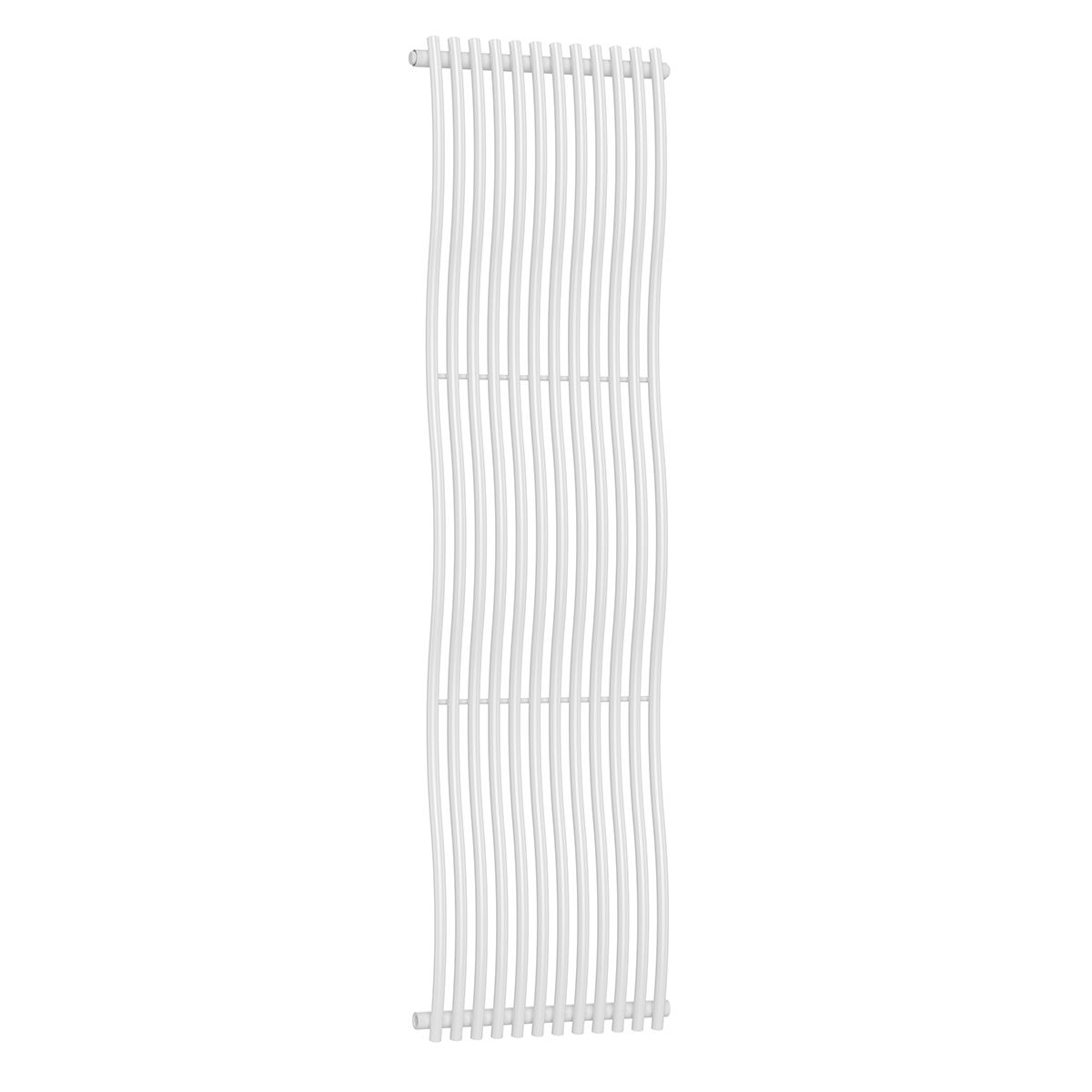 Calorifer decorativ,  design curbat,12 elementi, conexiune laterala, 180x50 cm, Alb, Sora
