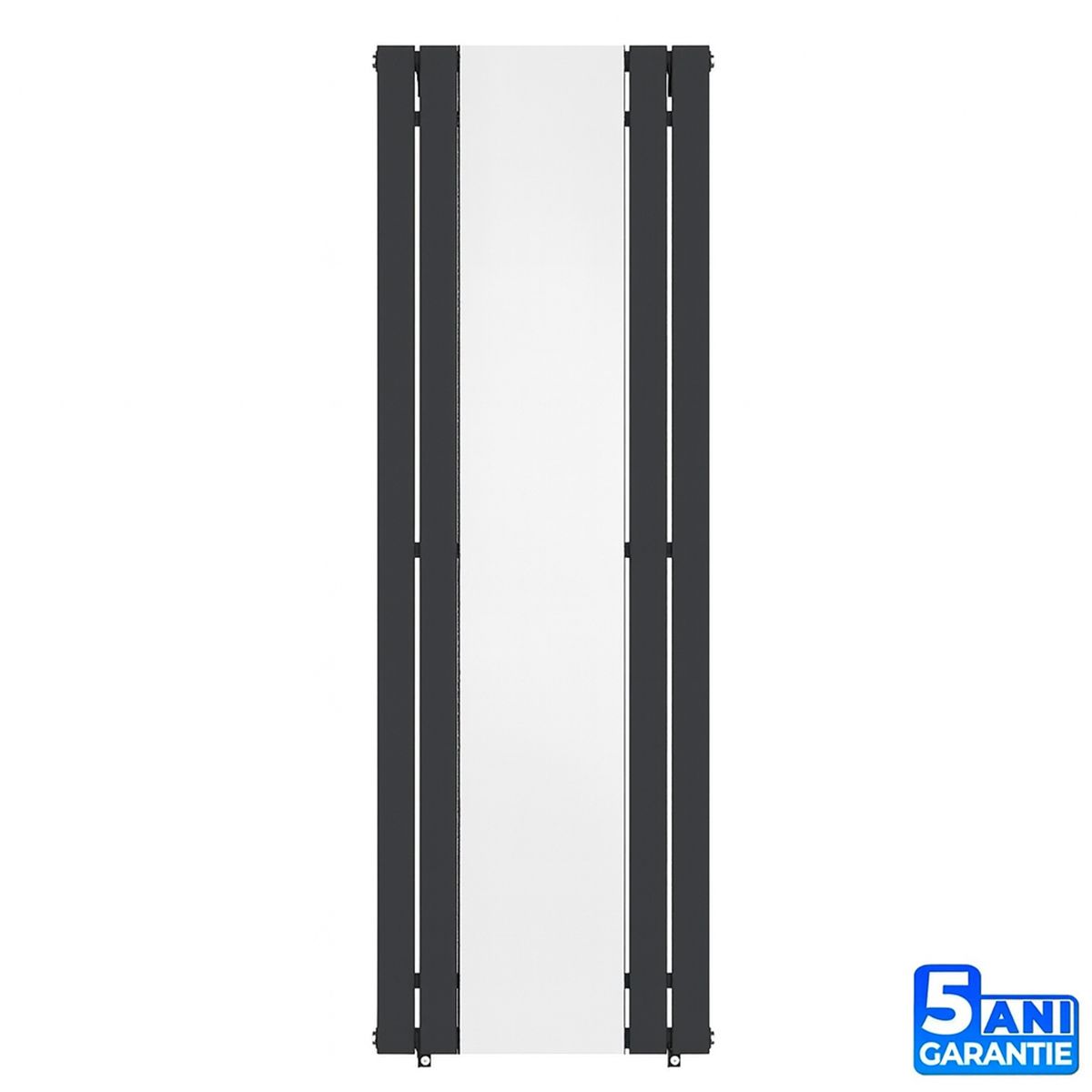 Calorifer decorativ din otel cu oglinda, Antracit, 4 elementi, 593 W, dimensiune 180x60 cm, Malvina