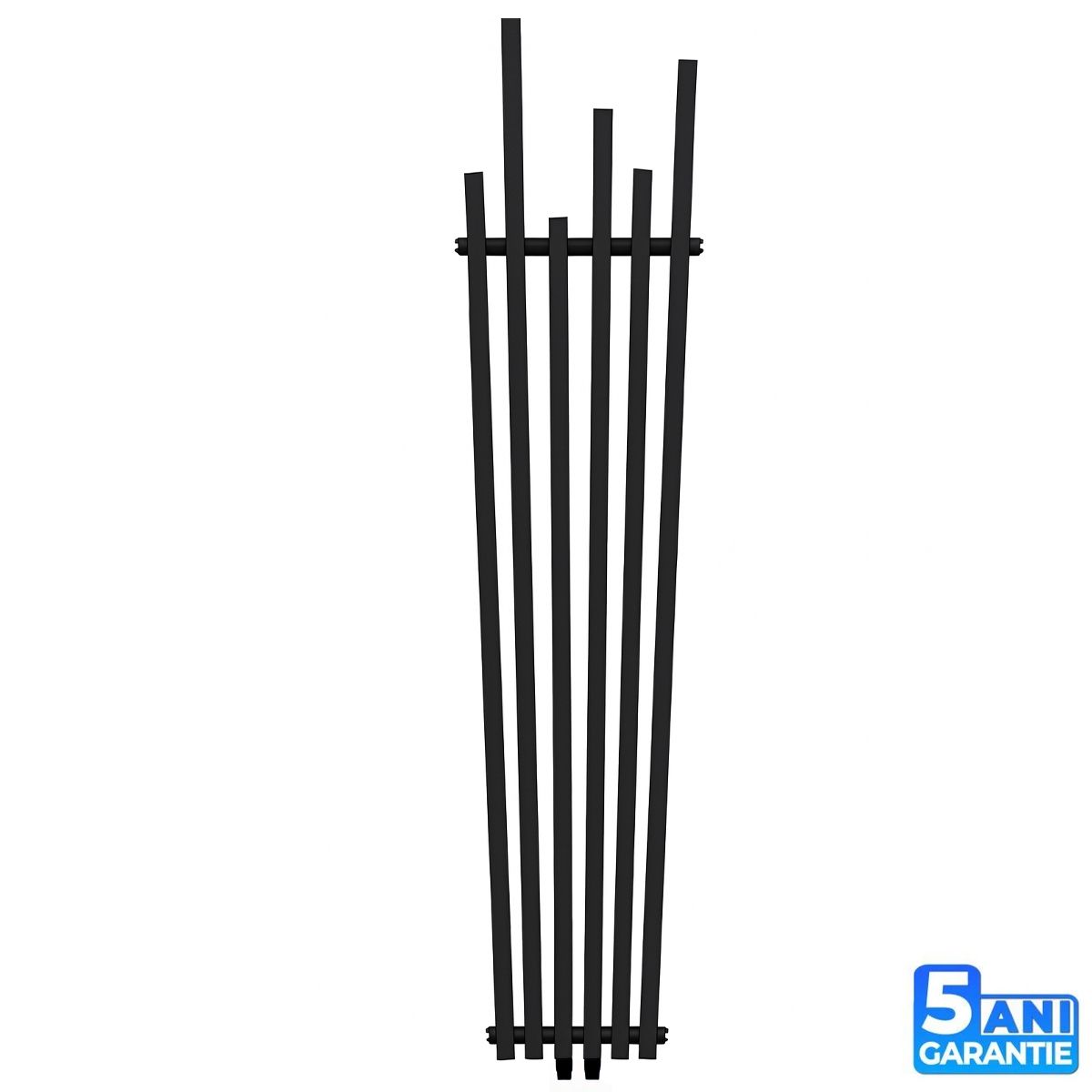 Calorifer Negru Mat, 180x42 cm , 687 W, 6 elementi, otel, design modern, Enes