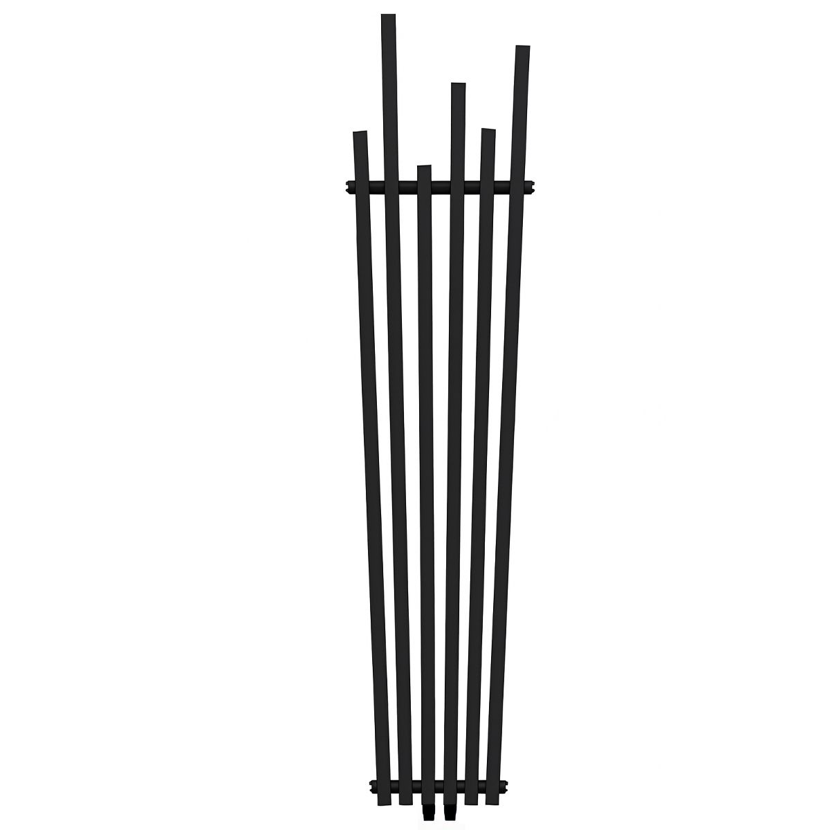 Calorifer Negru Mat, 180x42 cm , 687 W, 6 elementi, otel, design modern, Enes