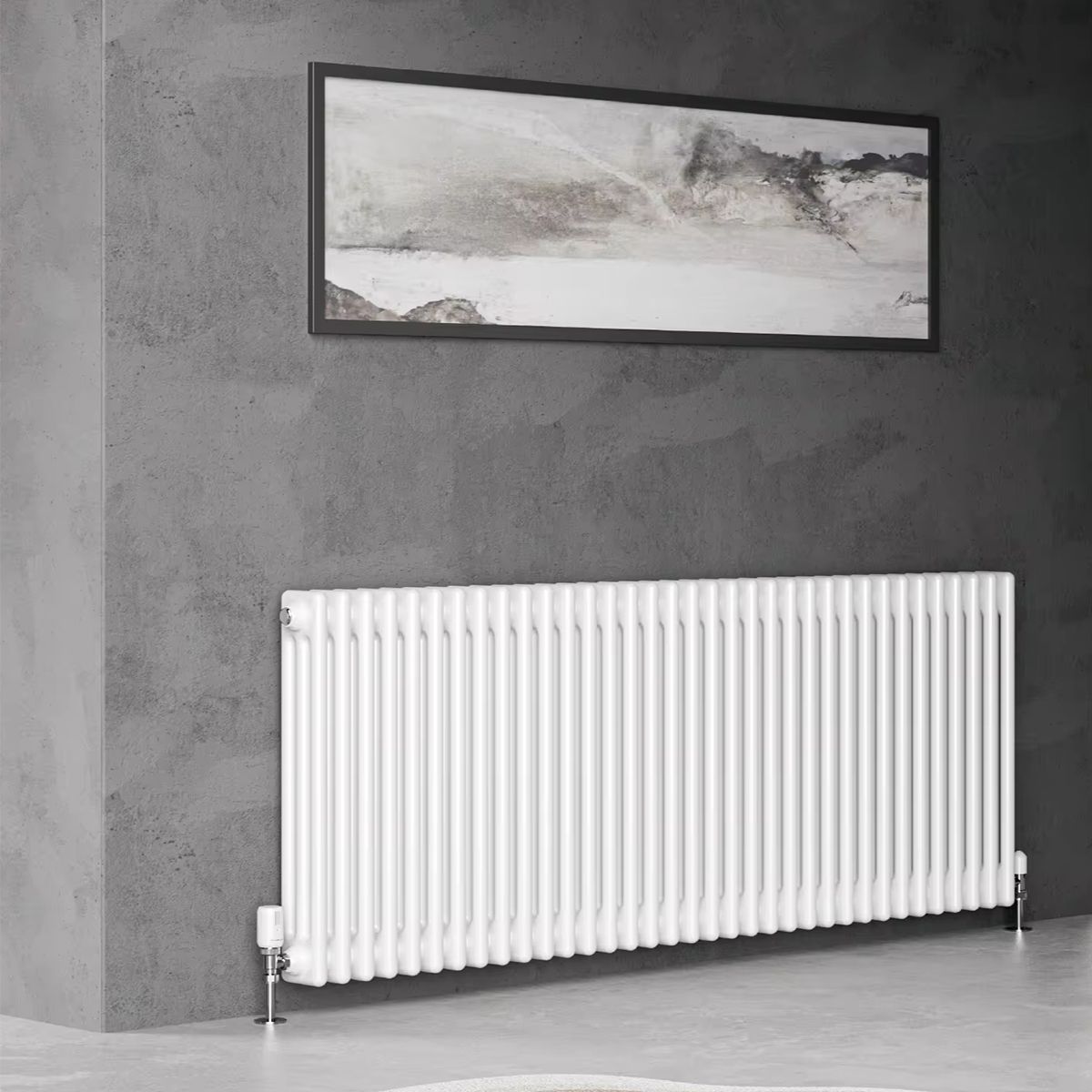 Calorifer orizontal din otel, 119x60 cm, 26 elementi, 1225 W, Alb, Albion