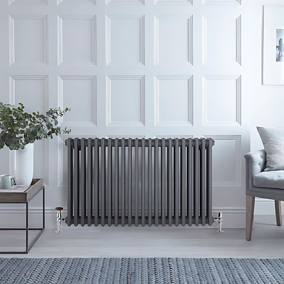 Calorifer orizontal din otel, 119x60 cm, 26 elementi, 1225 W, Antracit, Albion