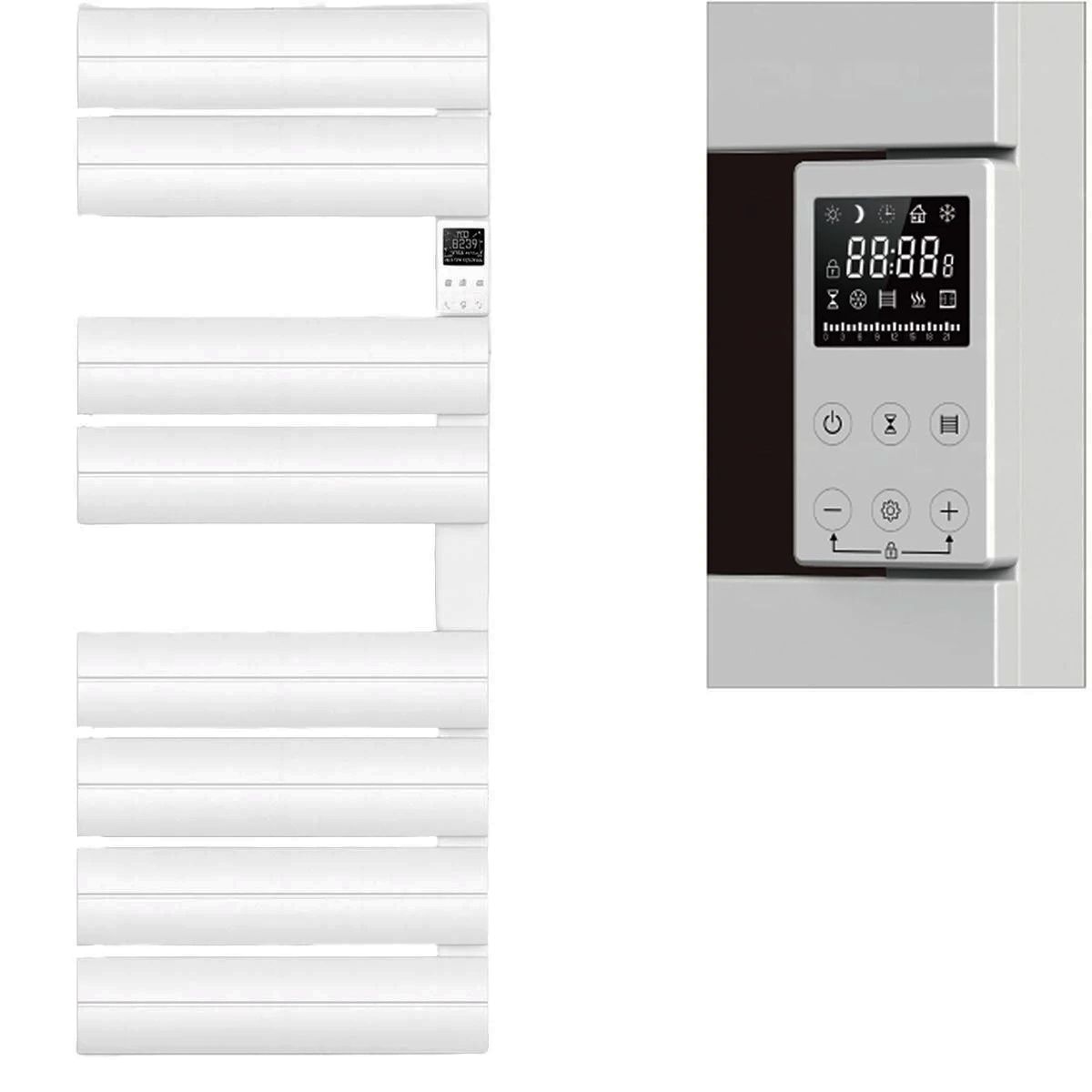 Calorifer portprosop electric, 500W, 230V, alb, 3 trepte de putere, termostat digital, 6 programe, 8 elementi, 105x55 cm, Reina