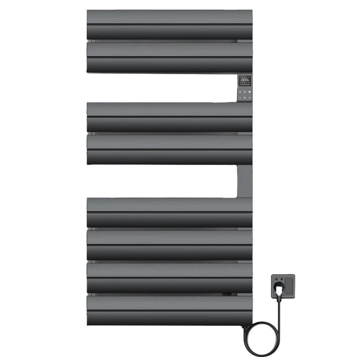 Calorifer portprosop electric, 500W, 230V, Antracit, 3 trepte, termostat digital, 6 programe, 8 elementi, 105x55 cm, Reina
