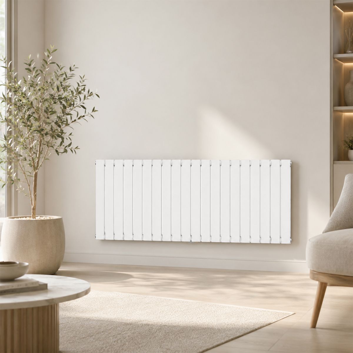Calorifer, radiator Dublu din otel, Alb, 42 de elementi, 2107 W, 156x60 cm, Living sau Camera, Alesia