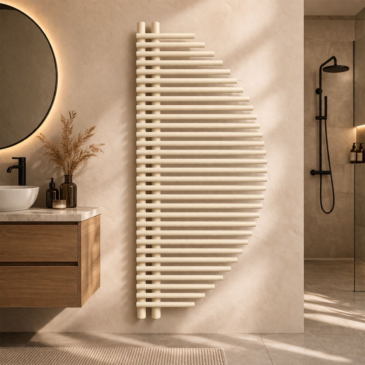 Calorifer, radiator, Portprosop din otel, 33 elementi, 585 W, 125x50 cm, Crem, Brisa Blanca