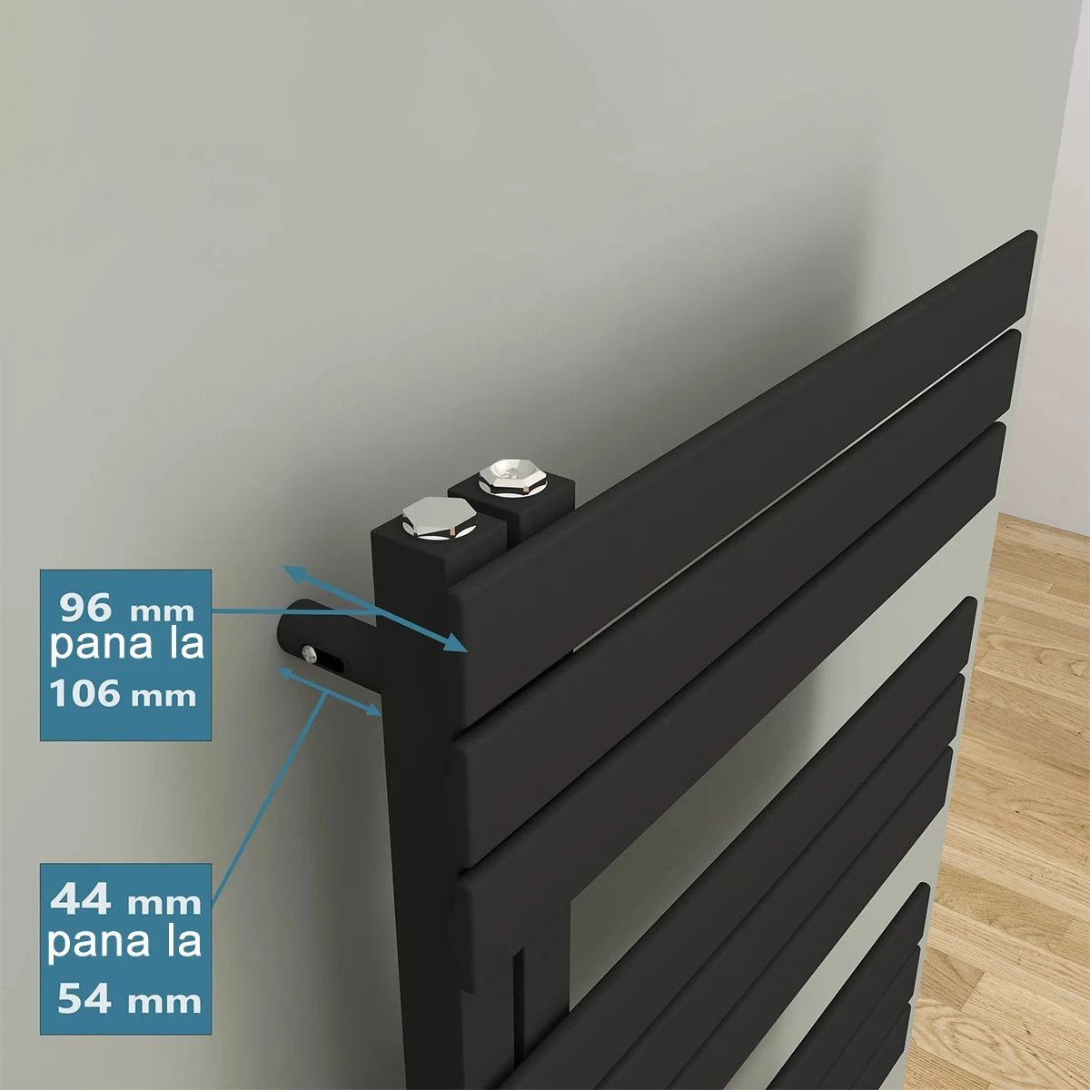 Calorifer, Radiator portprosop din otel, Negru Mat, Dimensiune: 115x60 cm, Nasim