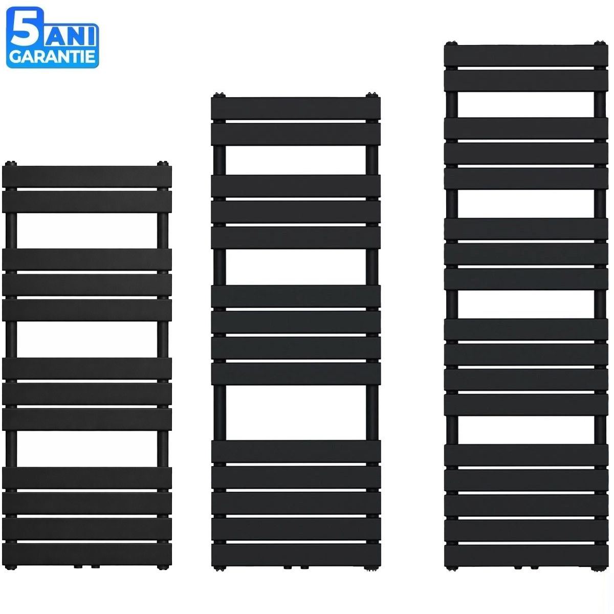 Calorifer, radiator Portprosop din otel, Negru Mat, Dimensiune: 120-140-160x50 cm, Nadir