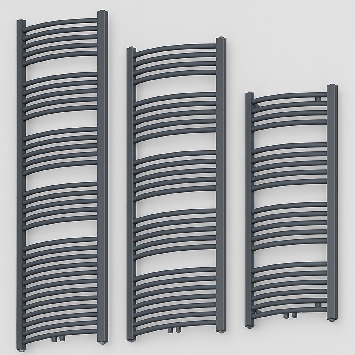 Calorifer, radiator Portprosop din otel,120-150-180x50 cm, Antracit, Design Curbat, Terma