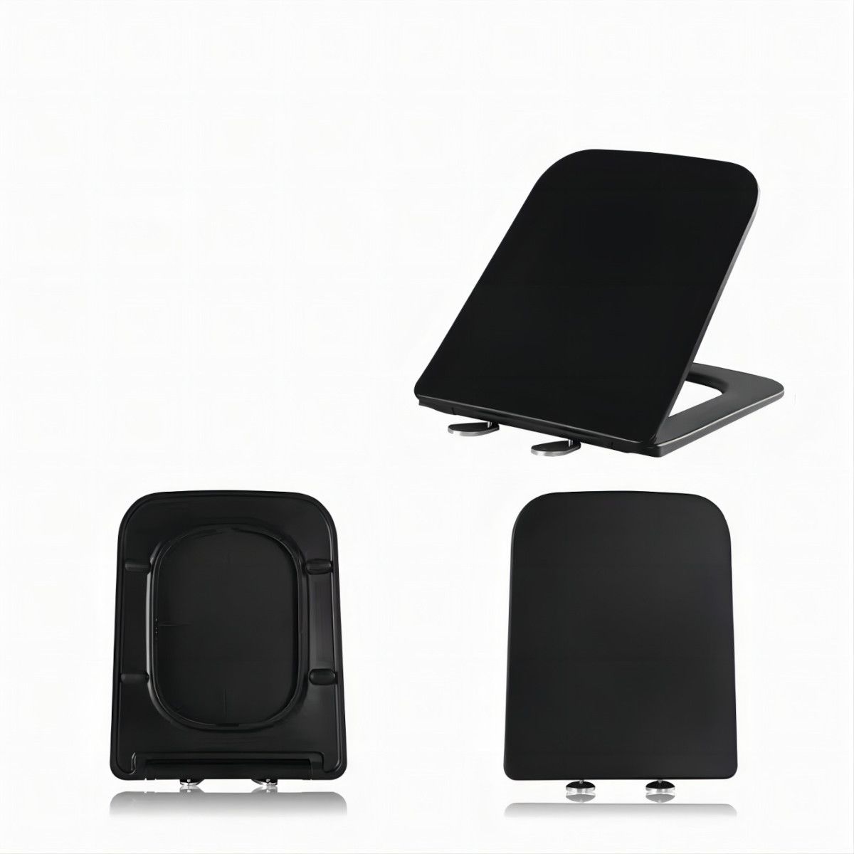 Capac Duroplast inchidere Soft-Close pentru vas wc Alfonso Negru Mat