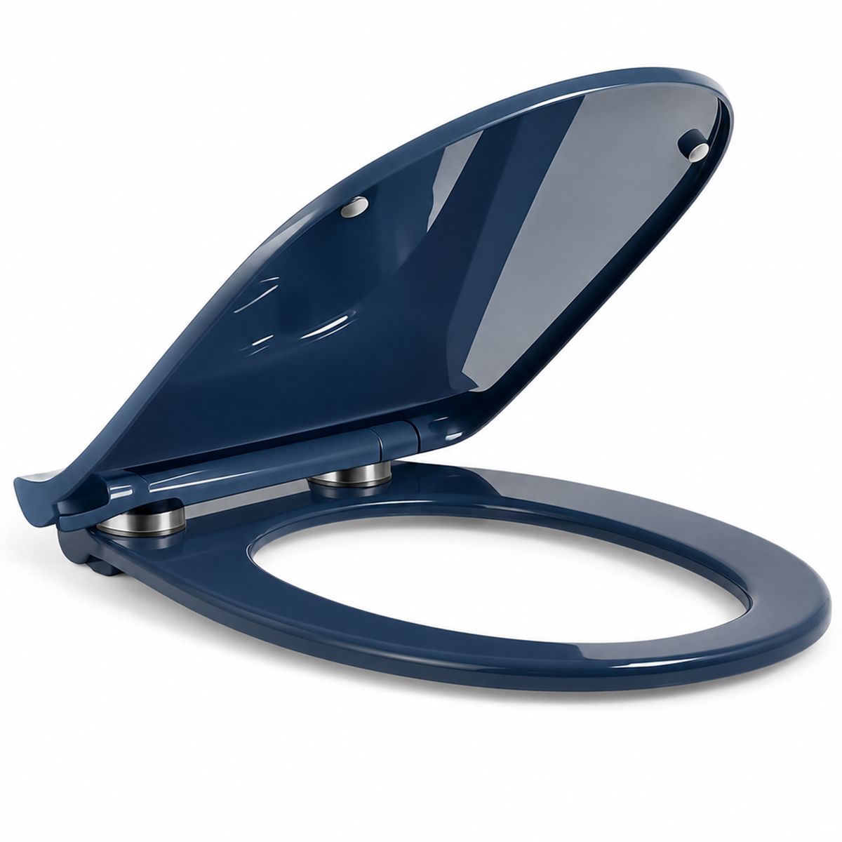 Capac Duroplast, inchidere Soft-Close si Sistem Quick release pentru vas wc Lazio Albastru Terrazo