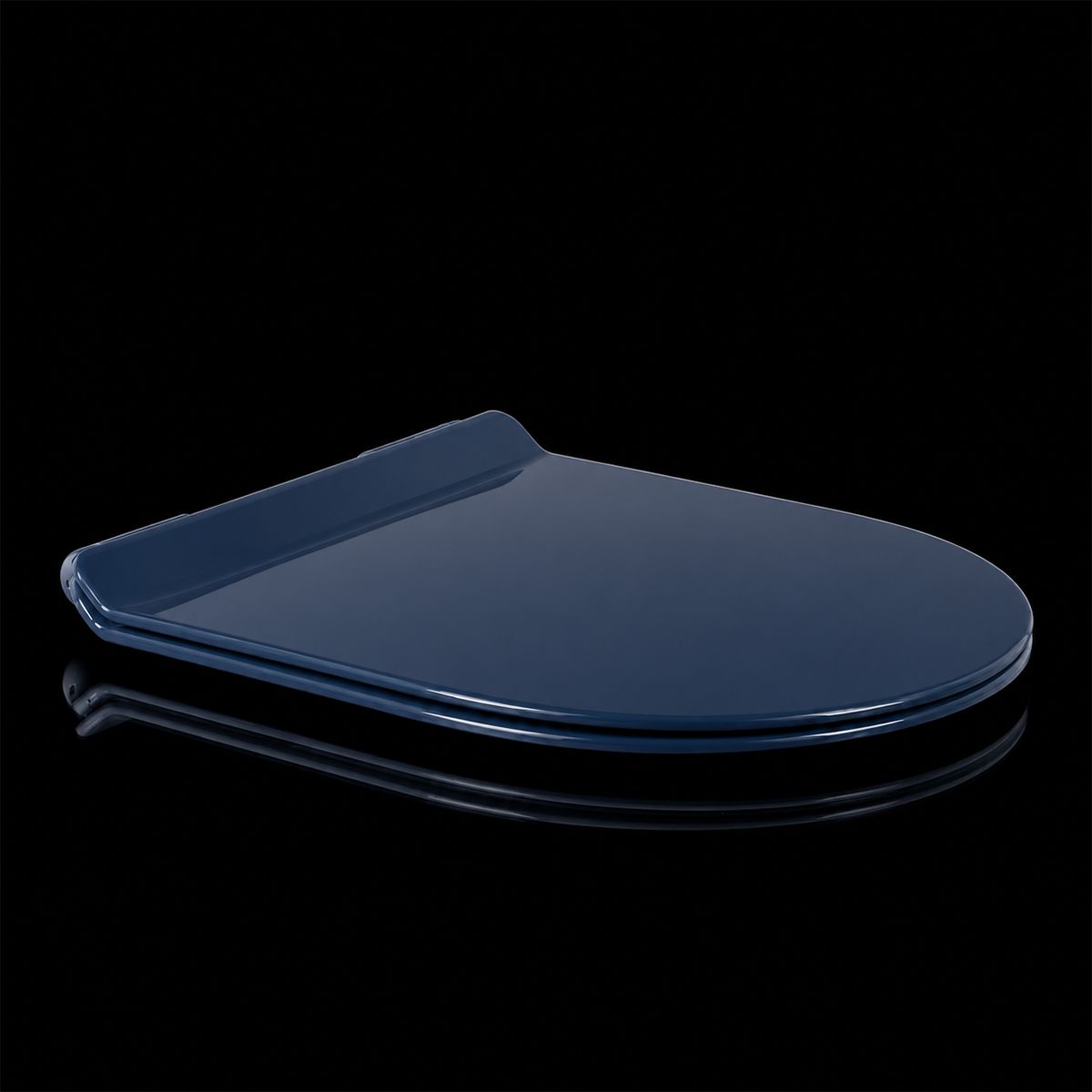 Capac Duroplast, inchidere Soft-Close si Sistem Quick release pentru vas wc Lazio Albastru Terrazo