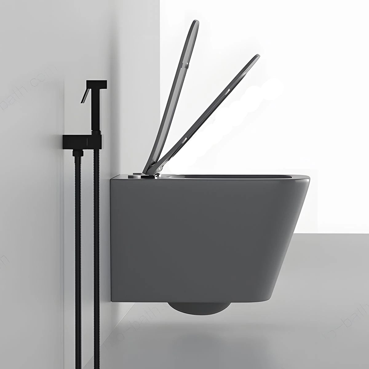 Capac slim Duroplast inchidere Soft-Close, distanta ajustabila, Quick Release, pentru vas wc Alfonso Gri Mat