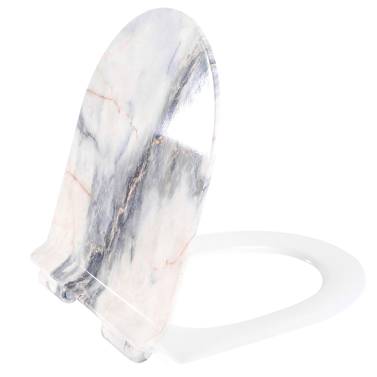 Capac slim Duroplast inchidere Soft-Close, distanta ajustabila, Quick Release, pentru vas wc Ben Granit Lucios
