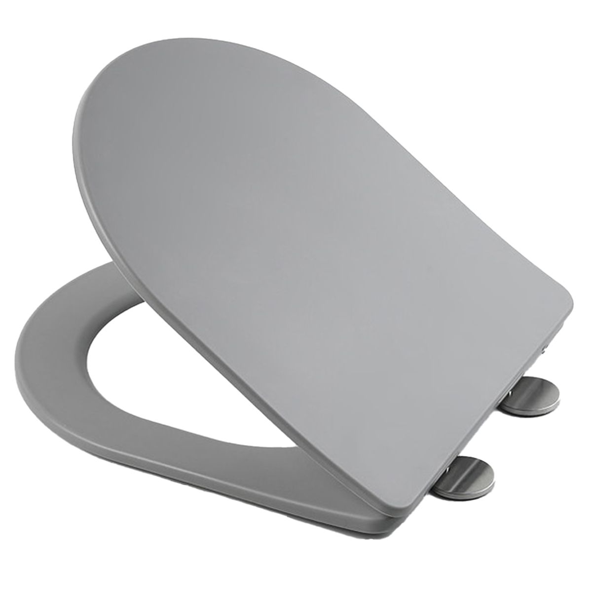 Capac slim Duroplast inchidere Soft-Close, distanta ajustabila, Quick Release, pentru vas wc  Ben Gri Mat