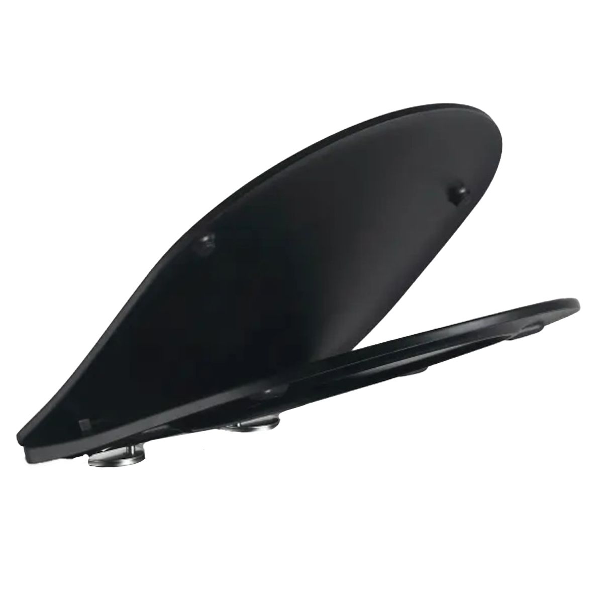 Capac slim, Duroplast inchidere Soft-Close pentru vas wc Ben, Negru Mat