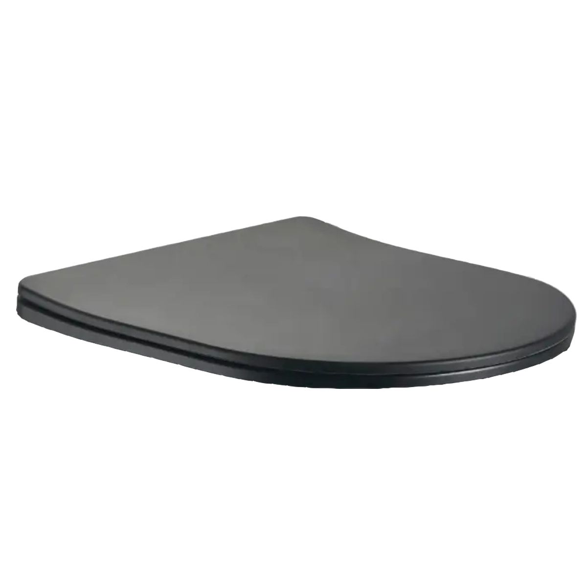 Capac slim, Duroplast inchidere Soft-Close pentru vas wc Ben, Negru Mat