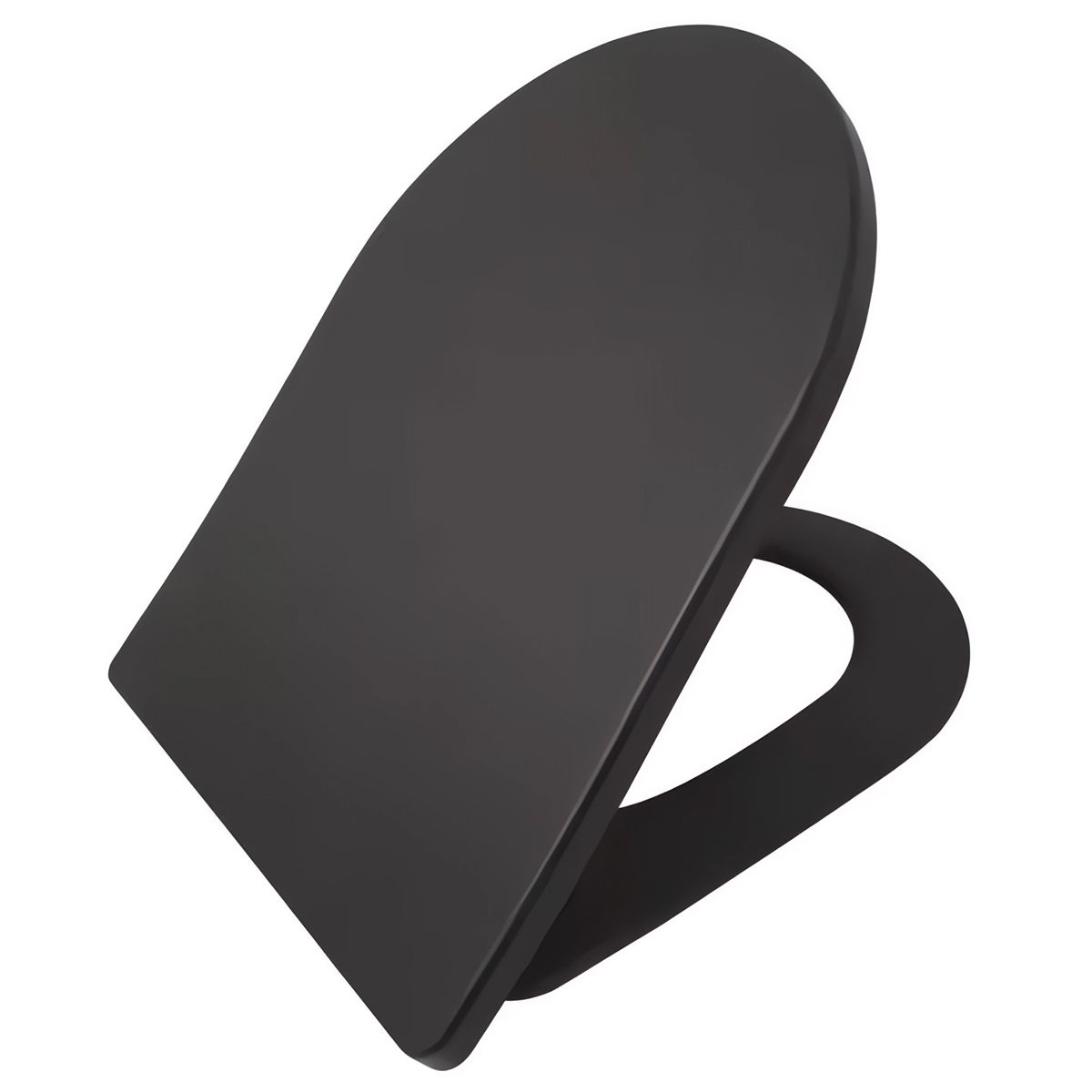 Capac slim, Duroplast inchidere Soft-Close pentru vas wc Ben, Negru Mat