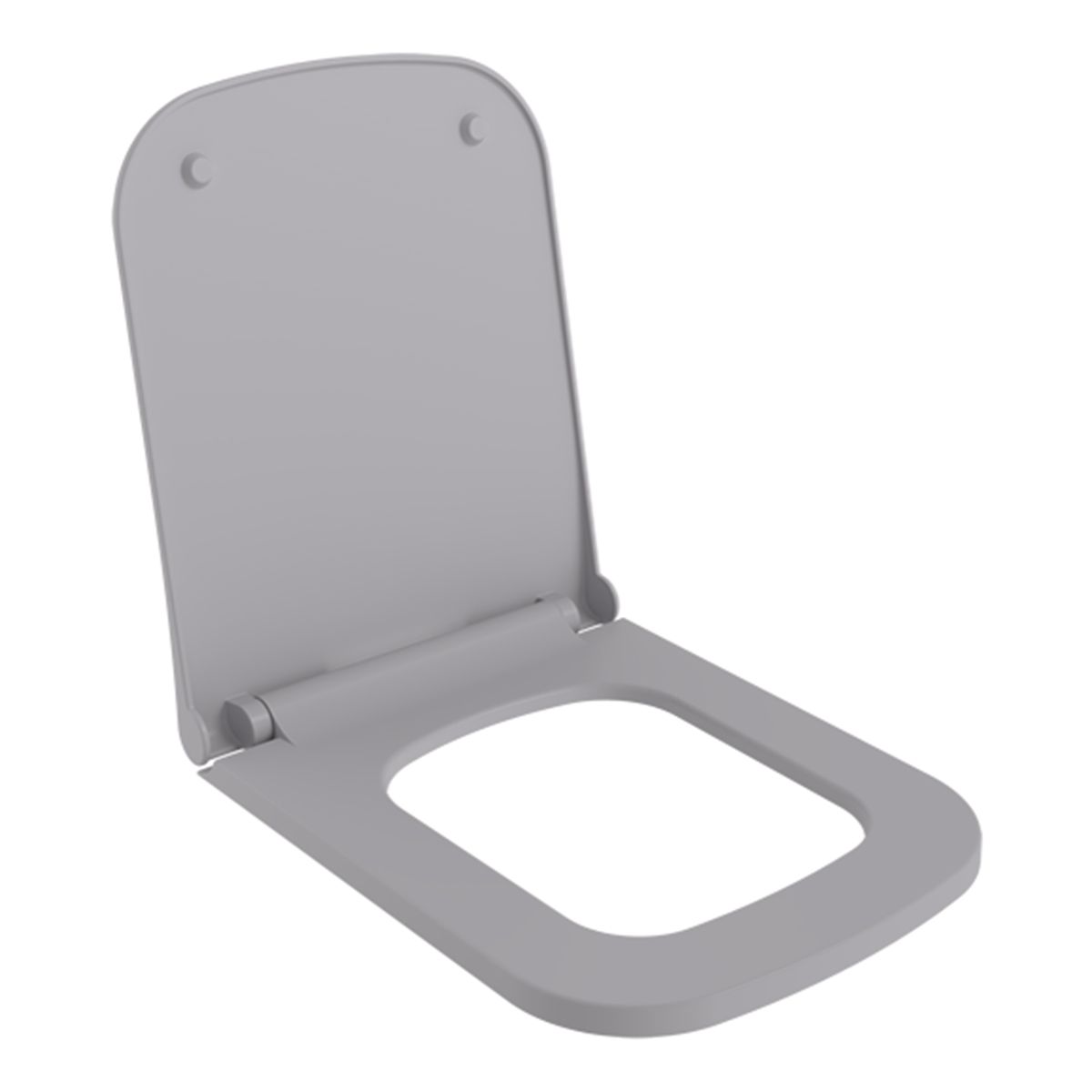 Capac WC universal, slim, duroplast, Inchidere soft close, distanta reglabila, culoare Gri Mat