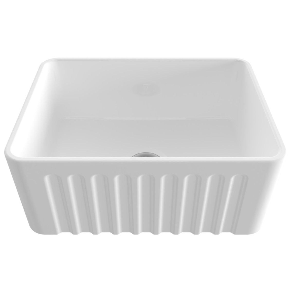 Chiuveta bucatarie, front aparent decorativ, stil farmhouse, material Fireclay, 61x45 cm, Alb, Royalty Line by Ego, Greco