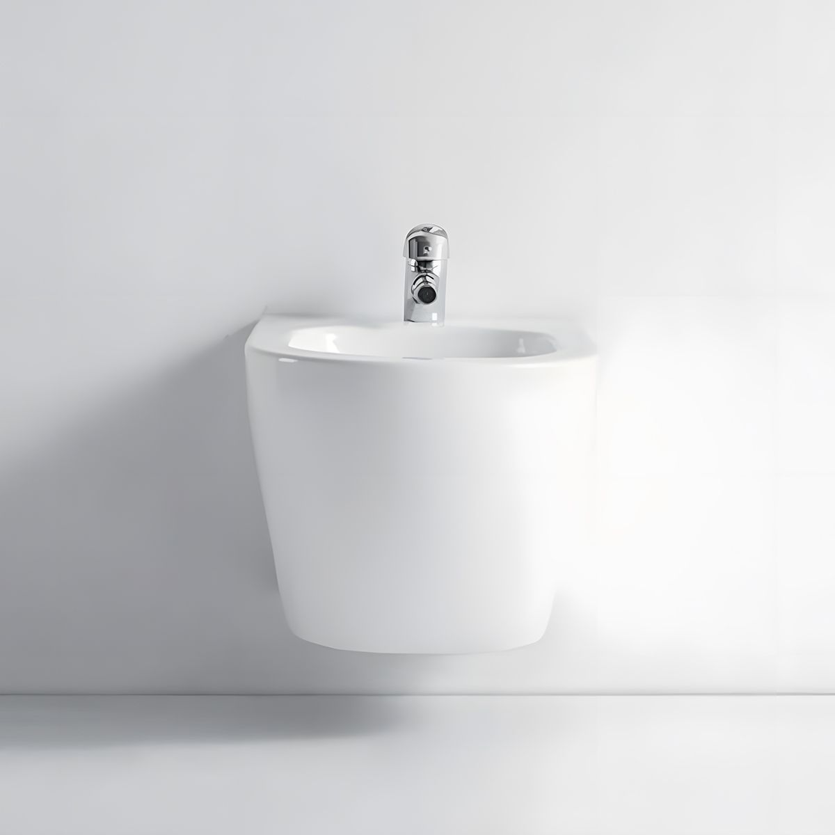 Vas bideu Ben, Alb Lucios, 49x36 cm, montaj suspendat, ceramica sanitara