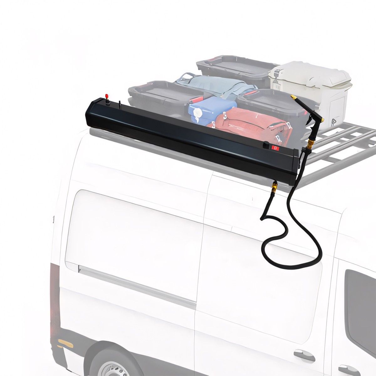 Dus solar Auto, Camping, Portabil, capacitate 30 litri, dus de mana si pistol off-road, Negru, Cordoba