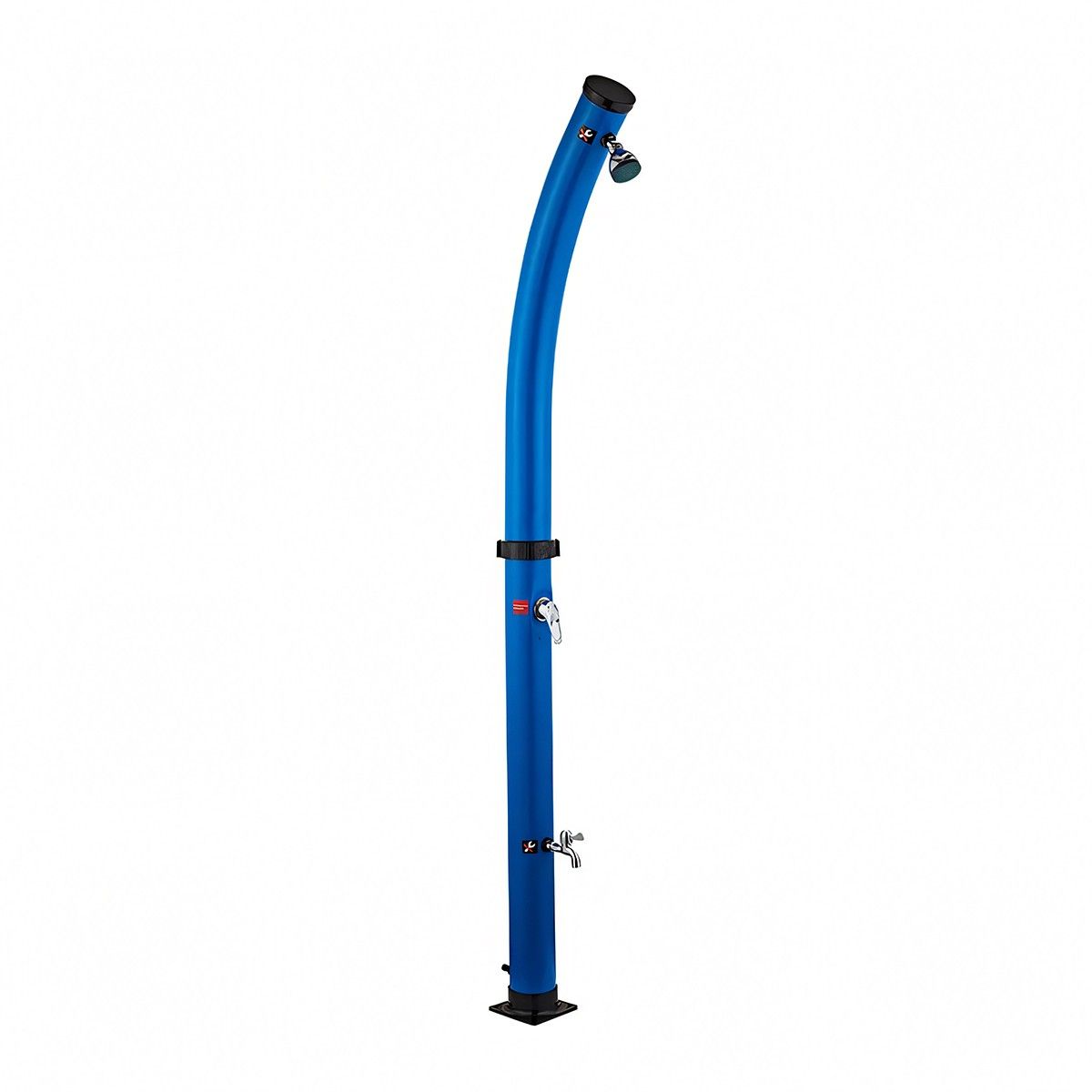 Dus solar pentru gradina si piscina, 20 Litri, robinet pentru picioare, cap de dus tip ploaie, PVC+ABS, Albastru, Sevilia
