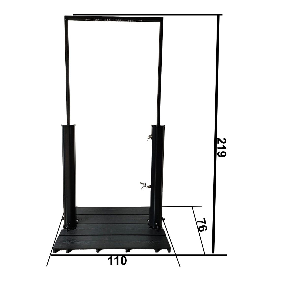 Dus solar pentru gradina si piscina, tip perdea capacitate de 40 L, WPS, Negru Mat, Viento