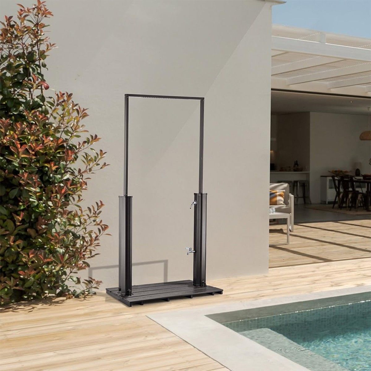 Dus solar pentru gradina si piscina, tip perdea capacitate de 40 L, WPS, Negru Mat, Viento