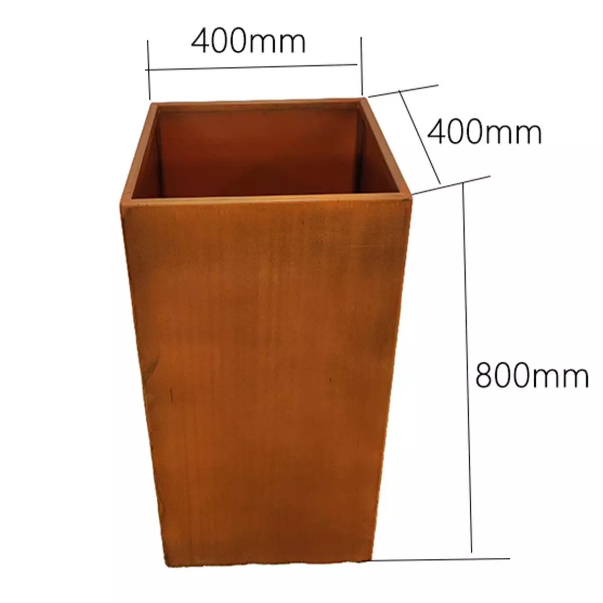 Jardiniera, inaltime de 60, 80, 100 cm, otel corten de 2 mm, Maro, Florium