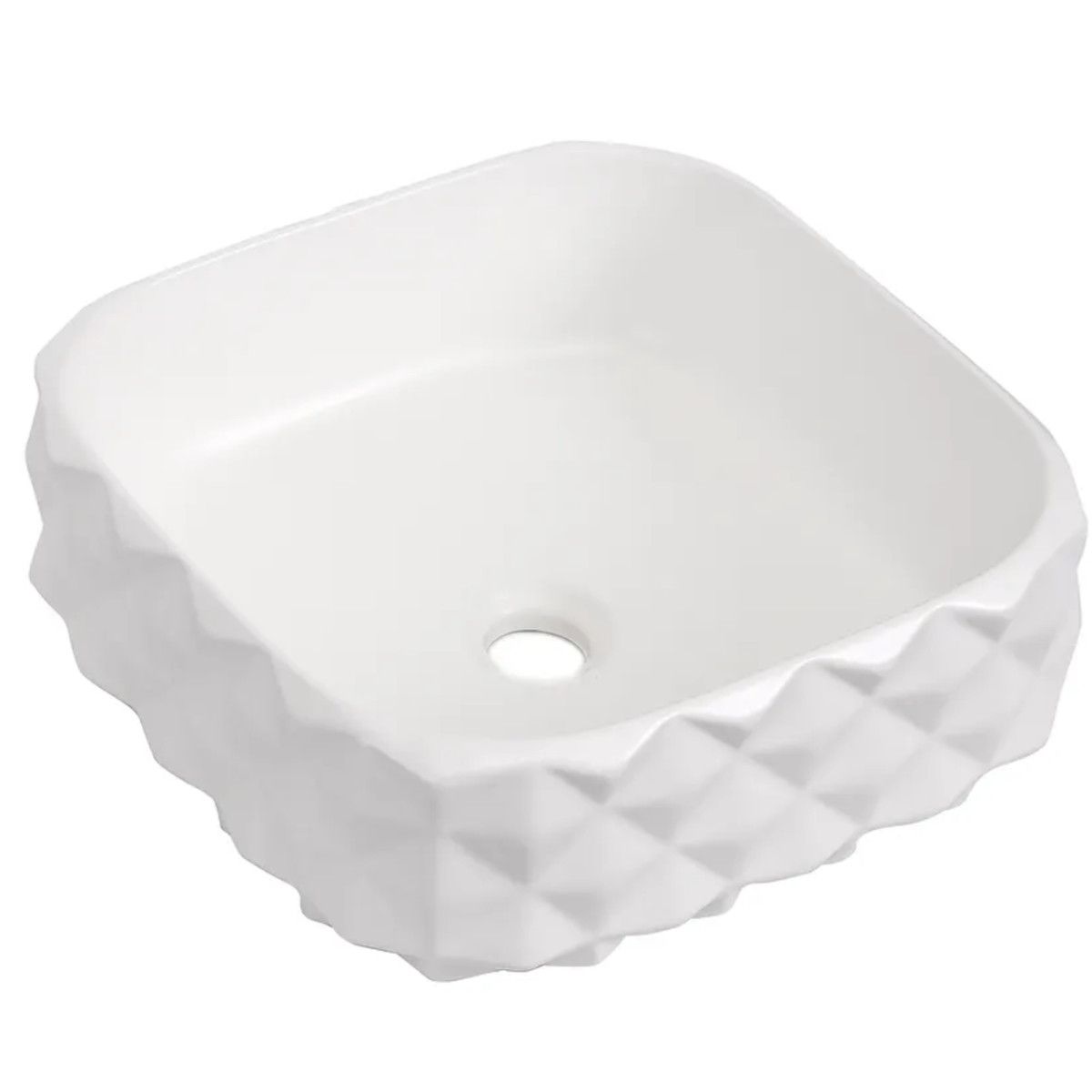 Lavoar, Alb, 40x40 cm, montaj pe blat, ceramica sanitara, Sidef