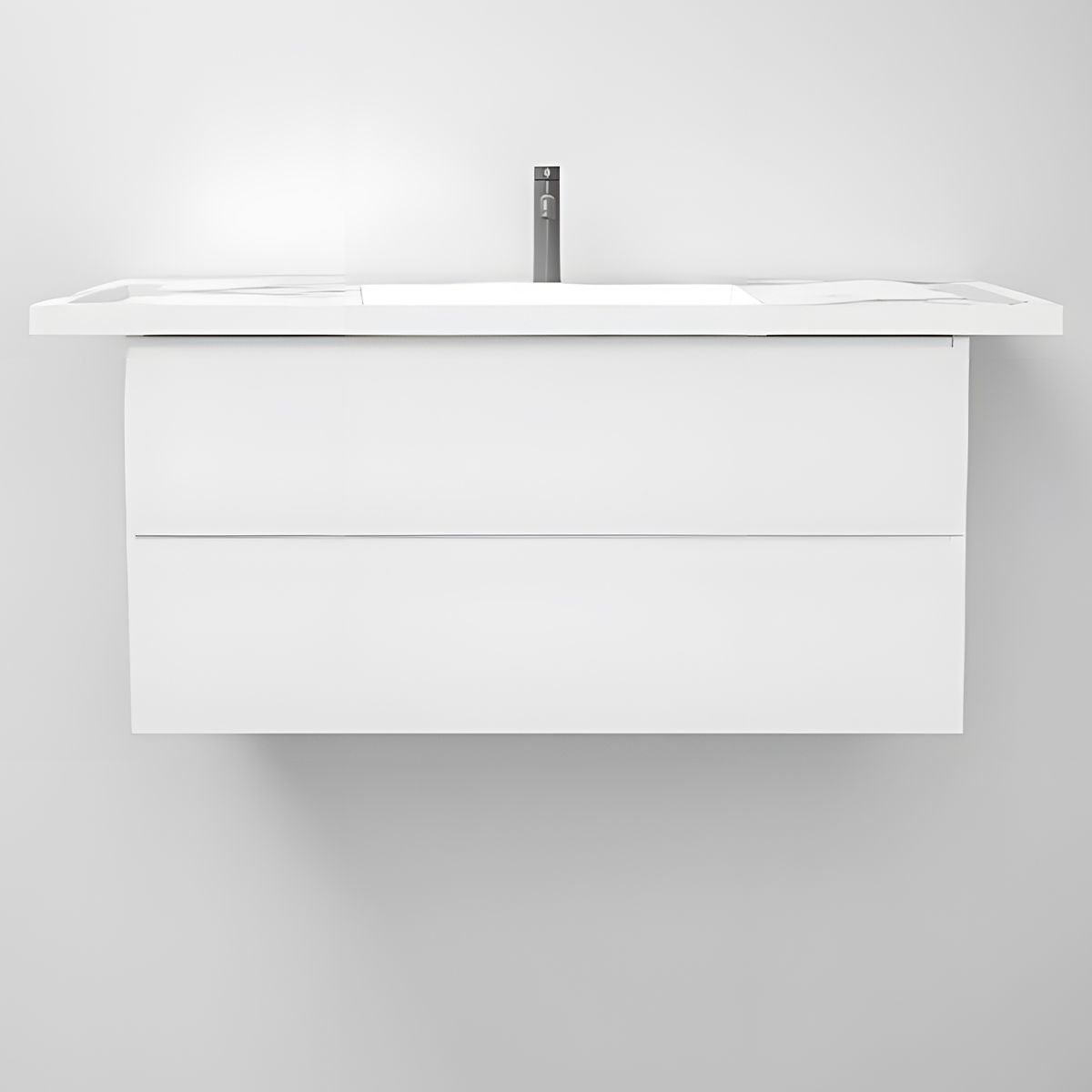 Lavoar, Alb  finisaj Carrara Arabescato, suport prosoape, compozit, montaj suspendat sau semi-incastrat, 105x55 cm, Lavanda