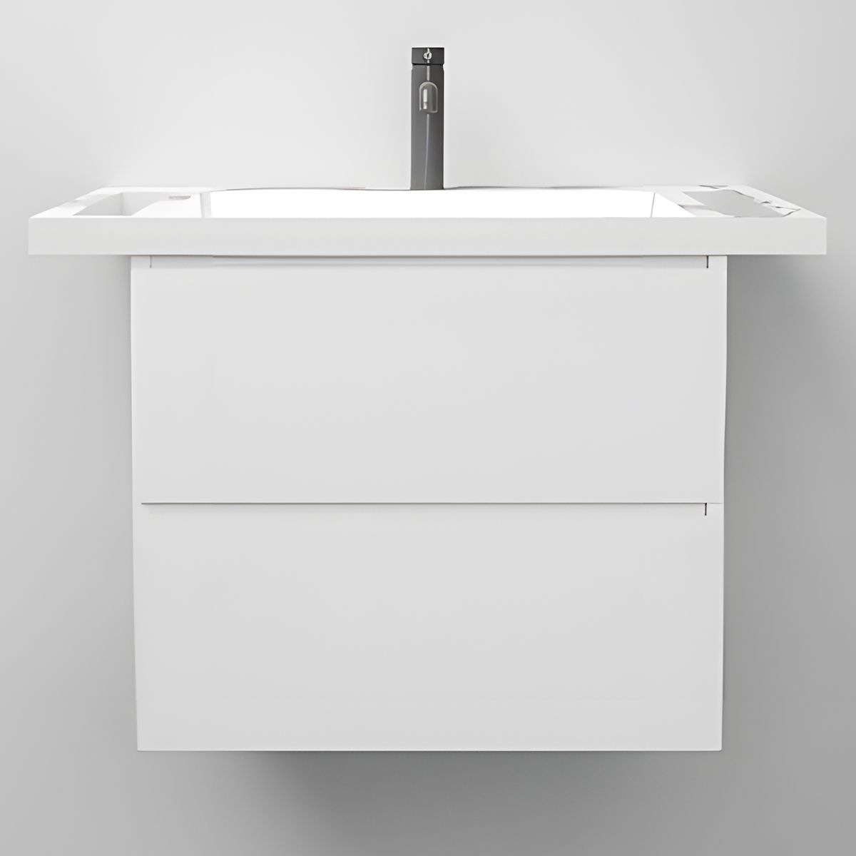 Lavoar, Alb finisaj Carrara Arabescato, suport prosoape, compozit, montaj suspendat sau semi-incastrat, 65x55 cm, Lavanda