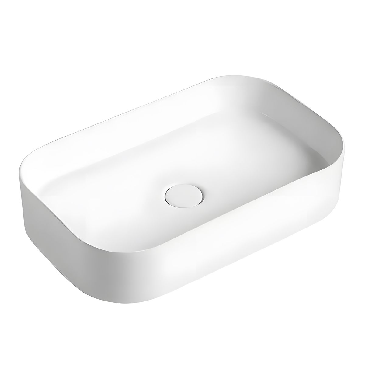 Lavoar Alb Lucios, ceramica sanitara, montaj pe blat, 61x38 cm, Puro